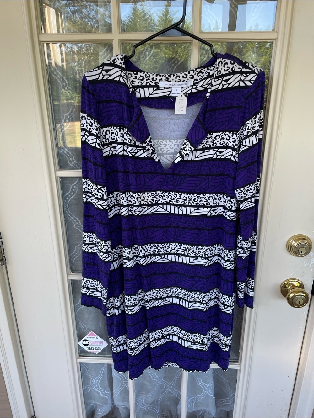DVF Diane von Furstenberg Size 12 Purple Print Tunic Dress 💜